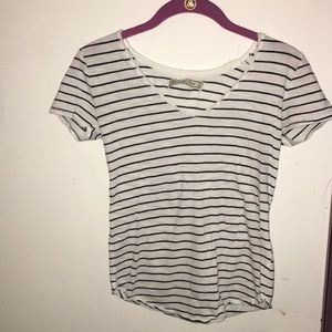 Abercrombie & Fitch white striped t-shirt.